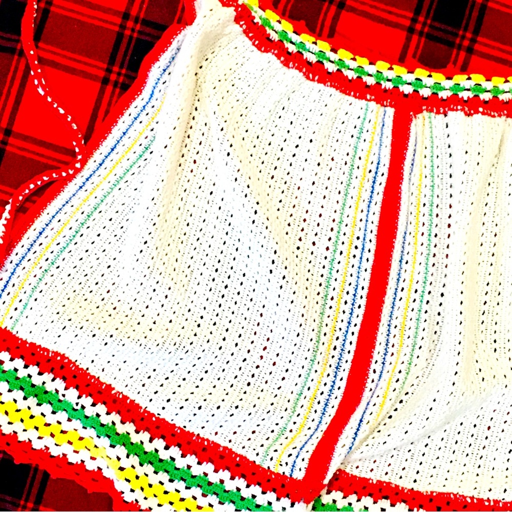 Crochet vintage apron  farmhouse kitchen -bakery baking -Christmas home